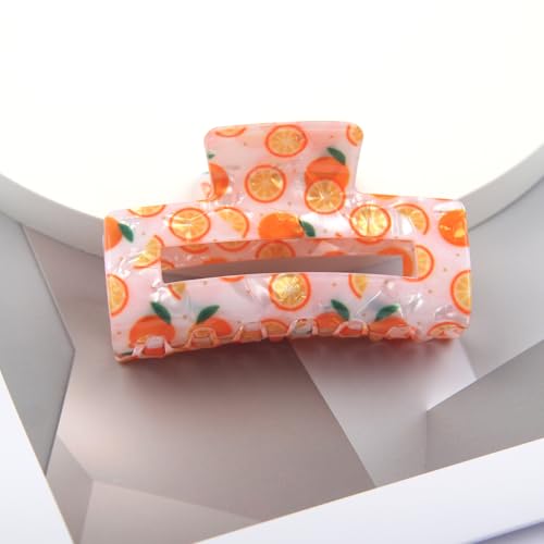 Pinzas para cabello Summer Fruit, pinzas de garra naranjas para mujer, pinzas para cabello antideslizantes para niña, accesorios para cabello para fiesta temática primavera verano (02) miniatura 4