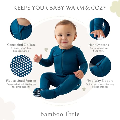 Image of Bamboo Little Soft Baby Footie Pajamas, Baby Clothes, Newborn Sleepers, 95% Viscose and 5% Spandex, 0-24 Months