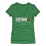 500 LEVEL Ryan Hartman Shirt for Women (Women's V-Neck, Medium, Heather Kelly Green) - Ryan Hartman Minnesota Elite WHT