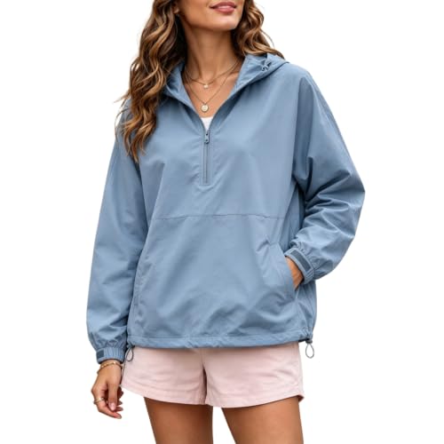 Elneeya Women Windbreaker Jacket Water Resistant Quick Dry Hood Rain Jacket - image 1