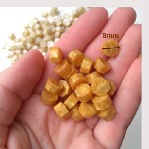 Colher para derreter cera de sinete clichê, carimbo literário de cera + 100 ceras (Cera dourada)