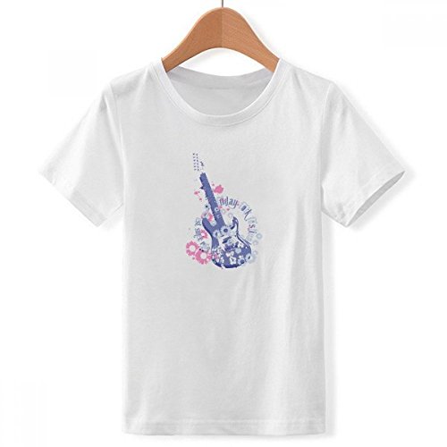 T-shirt blanc pour garçon motif guitare cadeau anniversaire médium