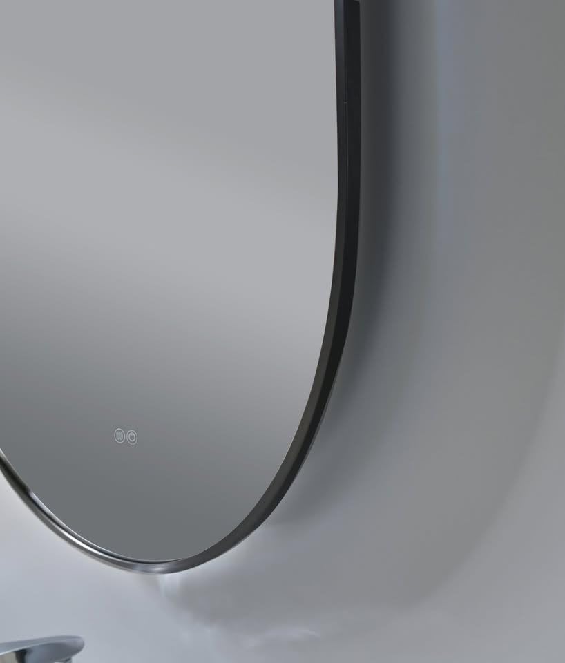 Auvabath 50 x 100 cm Oval LED Wall Mirror – Waterproof IP65, Copper-Free Glass, Aluminum Frame, Modern Bathroom & Vanity Mirror, Made in Canada