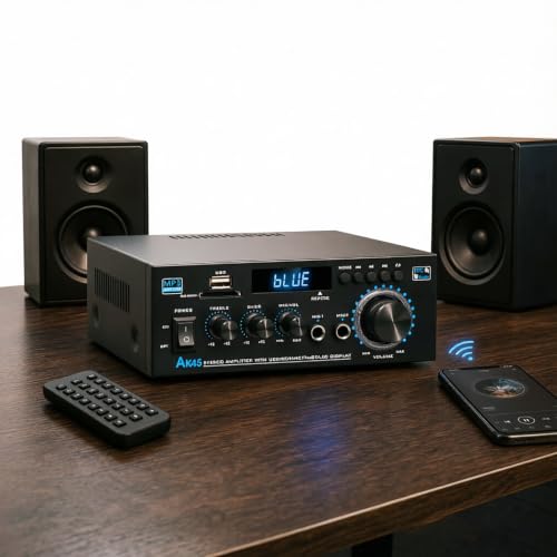 Image of AK45 Bluetooth 5.0 Amplifier, 300W 2-Channel Home Audio Amplifier
