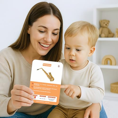SPARTAN KIDS® Musical Flash Cards for Kids | 28 Early Learning Flash Cards Easy & Fun Way of Learning 1 Year to 6 Years Babies