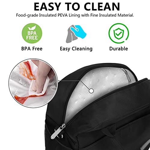 Baloray Lunch Bag For Women/Men, Reusable Lunch Cooler Tote Bag For Work Office School Picnic, Adult Large Insulated Lunch Box With Adjustable Shoulder Strap &Dual Large Mesh Side Pockets #TOP5