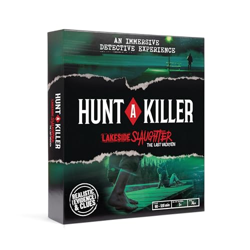 Hunt A Killer: Lakeside Slaughter, Immersive Murder Mystery Game, Interactive Crime Solving Experience, 90–120 Min Playtime, Ages 14+, Gifts for Mom by Hunt A Killer - Used condition - US$16.78