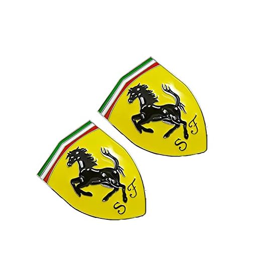 PNNNU Insignia del Emblema del Coche para Ferrari Pegatinas 3D para el Exterior del Coche Accesorios con Logotipo Logotipo del ABS del Coche Sticker de Carro