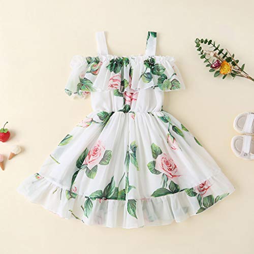 Toddler Baby Girls Summer Dress Chiffon Princess Tutu Dress Floral Rose Beachwear Suspender Sundress Skirt Little Girl Clothes #TOP1