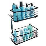 Virgorack Stainless Steel Adhesive Shower Caddy, Bathroom Basket Shelf with Soap and Toothbrush Hold