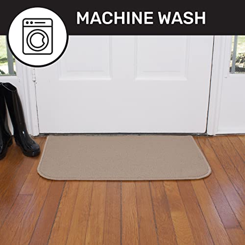 Washable Stain Resistant Kitchen Rugs With Latex Backing, Kitchen Mats For Floor, 18"X30" Beige, John Ritzenthaler Company #TOP4