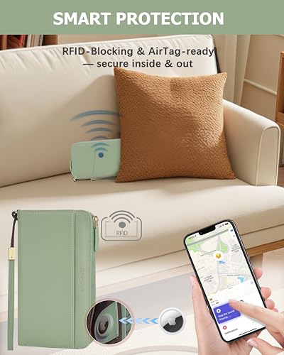 Image of Large Wallet for Women, Clutch Wallet with Passport Holder | RFID Wallet for Women, Zipper Clutch Purse, Passport Holder for Travel, Multiple Card Slots, Phone Pocket, Wristlet Strap
