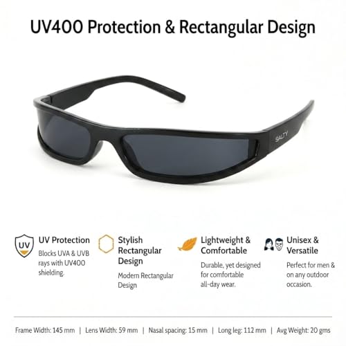 Image of Salty Alpha Wrap Around Sporty UV400 Protection Goggles For men | Stylish UV Protection Eyewear | Durable & Lightweight | Perfect for Outdoor & Driving | Modern Stylish Eyewear