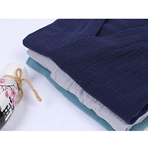 FANCY PUMPKIN Japanese Mens Meditation Robe Double Gauze Cotton Dressing Gown Kimono Pajamas3