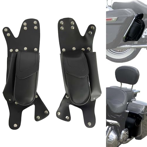 Mini alforjas de cuero PU para moto con portalitros miniatura 1