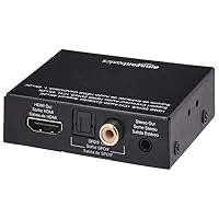 Amazon Basics 4K-HDMI-zu-HDMI-Konverter mit Audio-Extraktor, 30 Hz, S/PDIF, Stereo-Audioausgang und Optischem Toslink-Audioausgang für Apple TV, Fire TV, Fire Stick und Blu-ray-Player, Schwarz – Ansicht 4