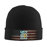 La Vida Es Mejor En Chanclas Gorro Sportivo Gorro Termica Slouchy Gorros De Punto para Sci Uomini Ciclismo