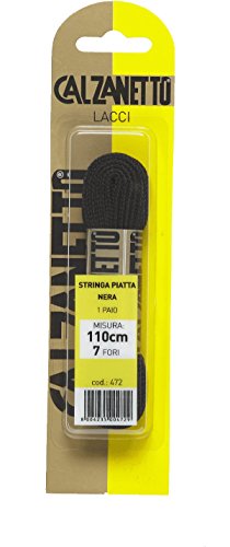 Stringa Piatta Calzanetto Nero lacet de rechange classique pour chaussures de ville unicolores