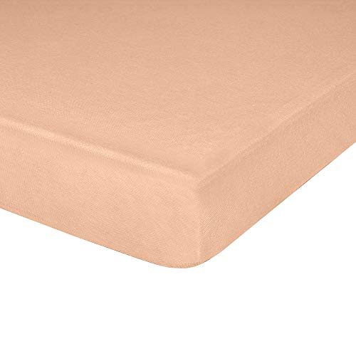 Image of Ideahome Knit Fitted Crib Sheet, Jersey Crib Sheets are Ideal for Babies and Toddlers, Made of Lightweight and Soft Material, Crib Mattress Sheets-52” x 28” x 8”, Peach, Pack of 1