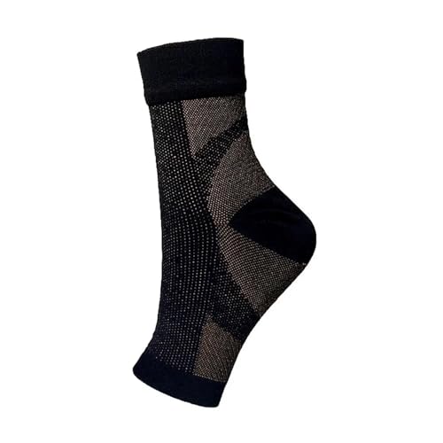 Calcetines compresión para hombre Medias de compresión de nailon, calcetines protectores con punta abierta, mangas elásticas con vendaje, mangas for pies, calcetines casuales ajustados(L-XL-Black Brow