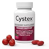 Cystex Cranberry Urinary Health Supplement - 3-in-1 UTI Protection with Probiotics, Prebiotics, & Vitamin C - Supports Vaginal pH, Yeast Balance, & Urinary Health - Fast-Acting - Sugar-Free - 75-Count