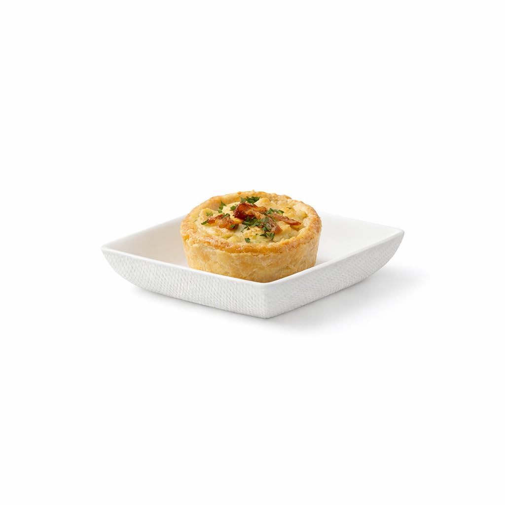 PacknWood - 300 Mini plato BIONCHIC Blanco Pulpa | 6,5x6,5 cm | Hostelería Catering, Desechable, Ecológico, Restaurante Eventos