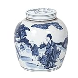 Lieferung: Paketversand Yajutang Chinesische Porzellan Deckelvase 27cm hoch Ø 26cm