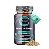 Comprimés de sauge - Paquet de 365 - Approvisionnement d'1 an - Tablettes de Feuille de Sauge à Haute Puissance de 1800 mg - Soutien à la Ménopause - Vegan - Clearwave Health