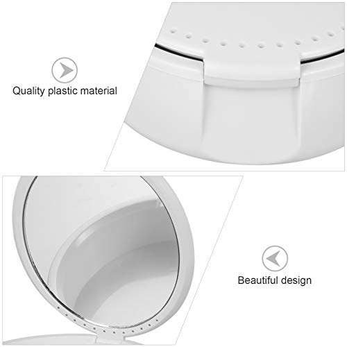 Caixa de dentadura ExCEART com estojo de armazenamento de dentes falsos espelhados, caixa para denta