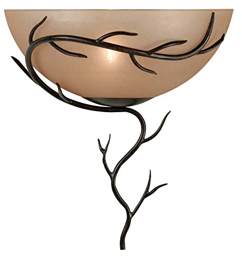 Kenroy Home Kenroy 90901BRZ Rustic One Light Wall Sconce from Twigs Collection in Black Finish, 1, Blackened Bronze