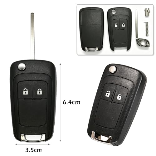 Funda de llave para Opel Astra e Insignia: pack de 2 carcasas de 2 botones para mando de coche 4