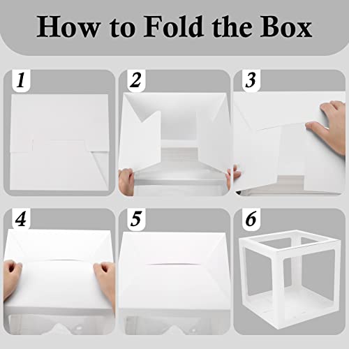 Voircoloria Baby Boxes With 42Pcs Letters For Baby Shower Transparent Balloon Boxes Clear Balloon Box Blocks For Boy Girl Gender Reveal Party And Birthday Party (White) #TOP6