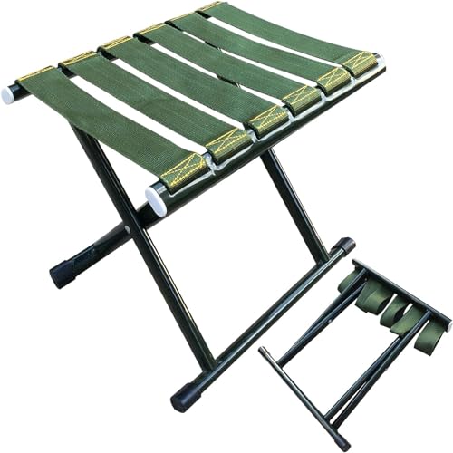Faltbarer Campinghocker, Leichter Stahl Angelstuhl, Tragbarer Wandersitz für Picknick-Reisen, 440lb Kapazität Kompakte Außenbekleidung mit atmungsaktivem Stoff