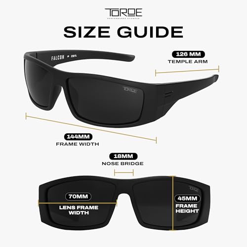 Image of TOROE Super Dark Black Out Polarized Sunglasses Extreme Light Sensitivity Advanced UV Protection C4 Impact Resistant