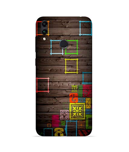 Image of Silence Printed Colourful for Multi-Colored Square with Wooden Background Designer Hard Back Case Cover for Huawei Honor 8C