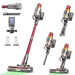 Cordless Stick Vacuum Cleaner-50KPa Powerful Suction & 60Min Long-lasting vacuum cleaner with Touch Screen Self-Standing Anti-Tangle vaccuum & Green Light Dust Display for Pet Hair Carpet Hard Floor