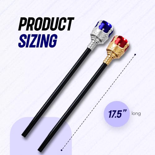 Tigerdoe Kings Crown - Royal King Crowns and Princess Tiara - Queen Costume Accessories (King Scepters)