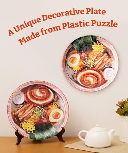 Image of PieceRelax 3D Puzzle Plate 124 Pieces - Soy Sauce Chashu Ramen - Jigsaw Puzzle for Adults, Decorative Plate with Durable Plastic Pieces, Ideal Gift for Home or Office Decor [PL1012]