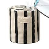 Taza De Cerámica A Rayas Pintada A Mano - Taza De Café Retro De Doble Cara | Diseño Antideslizante Resistente Al Calor | Escritorio Perfecto, Cocina, Oficina, Hogar, Camping, Dormitorio, Regalo