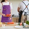 Aoomzoon Canvas Aprons for Men Chef Apron, Work Apron with Large Pockets - Durable 16oz Heavy Duty Cross Back, BBQ, Cooking (Purple, 1 Pack) #4
