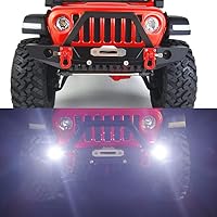 Runup Metall Frontstoßstange mit Abschlepphaken und LED-Lichtern für 1:10 Axial SCX10 II 90046 & SCX10 III Wrangler Jeep Gladiator Parts – Ansicht 2