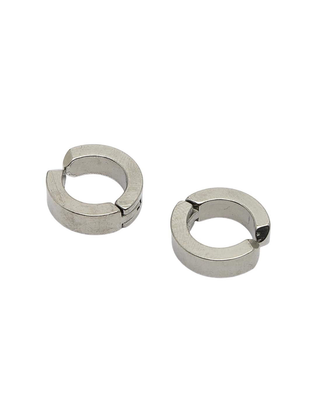 nvr Earrings for Men and Boys | Silver Plated Hoop Earrings for Men | Stainless Steel Huggie Hoop Earrings | Accessories Jewellery for Men | Birthday Gift for Men and Boys Anniversary Gift for Husband-picture-25