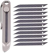 Samior TU97 Titanium Small Utility Knife, Precision Craft Knife, Retractable Box Cartons Cutting ...