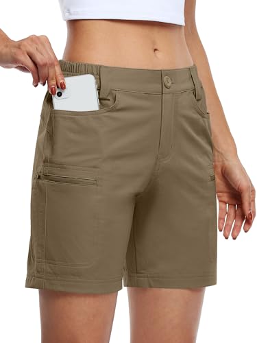 Willit Women's Hiking Golf Shorts Stretch Qucik Dry with Cargo Pockets Water Resistant Outdoor Summer