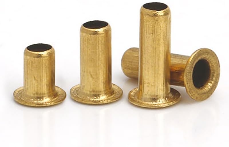 M1.5 M1.7 Copper extension hollow rivets Flat head through hole extra long rivet 2/2.5/3/3.5/4/5/6mm rod length - (Stem Length: M1.5x6mm, Number of Pcs: 120pcs)