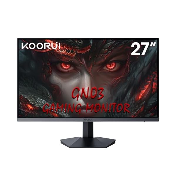 KOORUI 27″ 1440P QHD HDR Gaming Monitor (GN03) – 2K (2560 x 1440), 170Hz (Supports 144Hz), 1ms (MPRT) Response Time, FreeSync Premium, G-SYNC Compatible, DisplayPort, HDMI