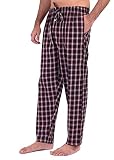 Plaid Pajama Pants for Men - 100% Cotton PJ Pants - Woven Sleepwear Lightweight Lounge Sleep Pants f
