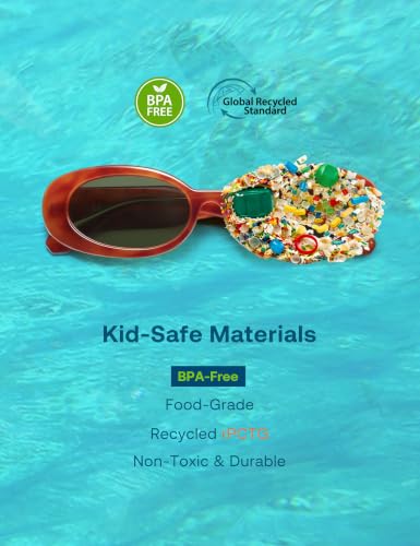 Image of SOJOS Ocean Collection Retro Oval Polarized Sunglasses Kids SUNLIGHT S