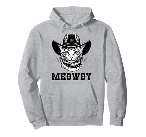 Funny Meme, cappello da cowboy a forma di gatto Meowdy - Meow Howdy - Kitten Lover Felpa con Cappuccio
