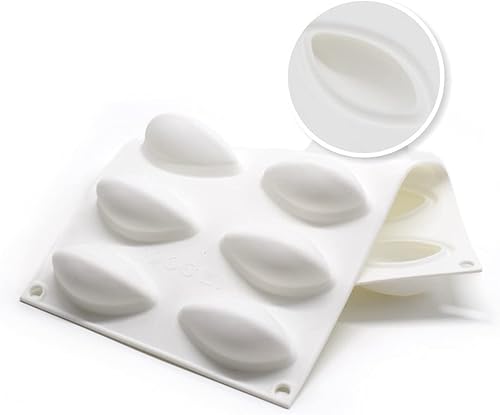 Miniatura 3 de Moldes de silicona Quenelle, molde de pastel de conchas marinas, forma de molde de Quenelle, mousse de postre francés de silicona blanca para